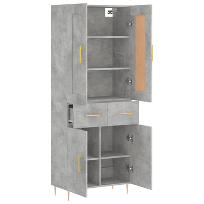 vidaXL Highboard Concrete Grey 69,5x34x180 cm Engineered Wood