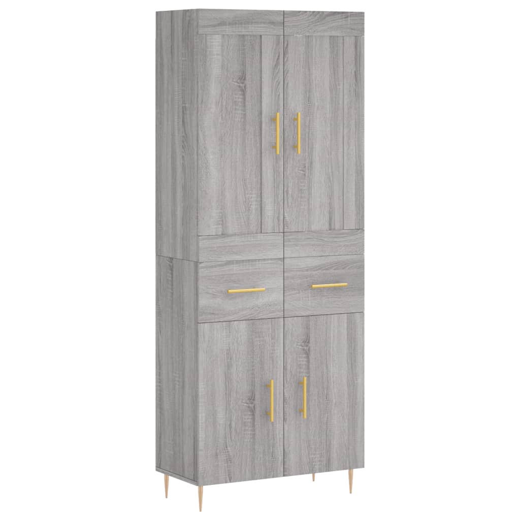 vidaXL Highboard Grey Sonoma 69.5x34x180 cm Engineered Wood