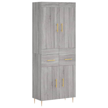 vidaXL Highboard Grey Sonoma 69.5x34x180 cm Engineered Wood