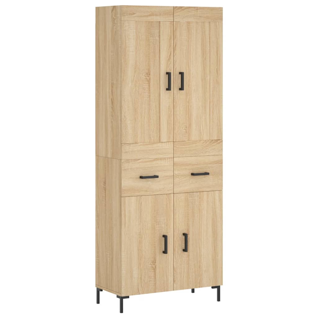 vidaXL Highboard Sonoma Oak 69,5x34x180 cm Engineered Wood