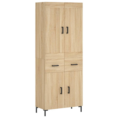 vidaXL Highboard Sonoma Oak 69,5x34x180 cm Engineered Wood