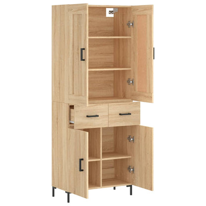 vidaXL Highboard Sonoma Oak 69,5x34x180 cm Engineered Wood