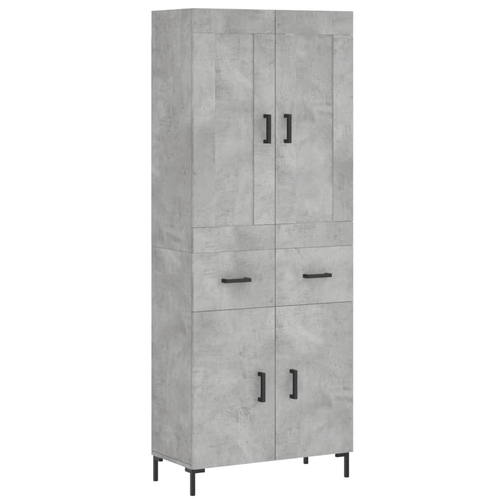 vidaXL Highboard Concrete Grey 69,5x34x180 cm Engineered Wood