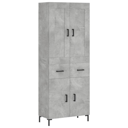 vidaXL Highboard Concrete Grey 69,5x34x180 cm Engineered Wood