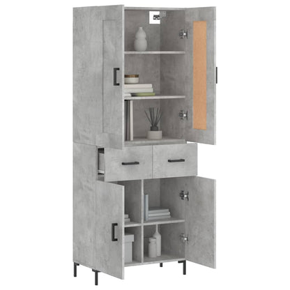 vidaXL Highboard Concrete Grey 69,5x34x180 cm Engineered Wood