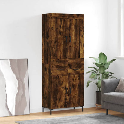 vidaXL Highboard Smoked Oak 69,5x34x180 cm Engineered Wood