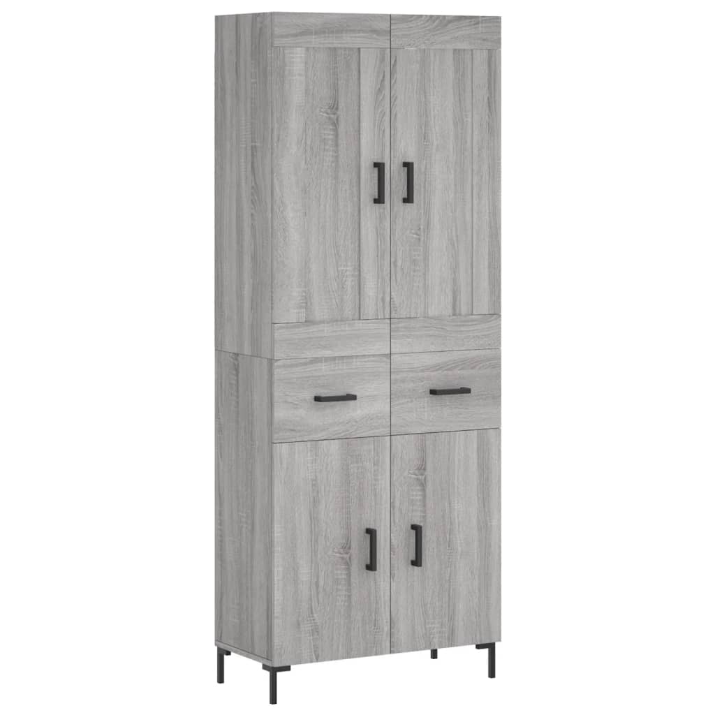 vidaXL Highboard Grey Sonoma 69,5x34x180 cm Engineered Wood