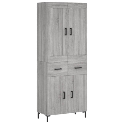 vidaXL Highboard Grey Sonoma 69,5x34x180 cm Engineered Wood