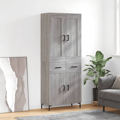 vidaXL Highboard Grey Sonoma 69,5x34x180 cm Engineered Wood