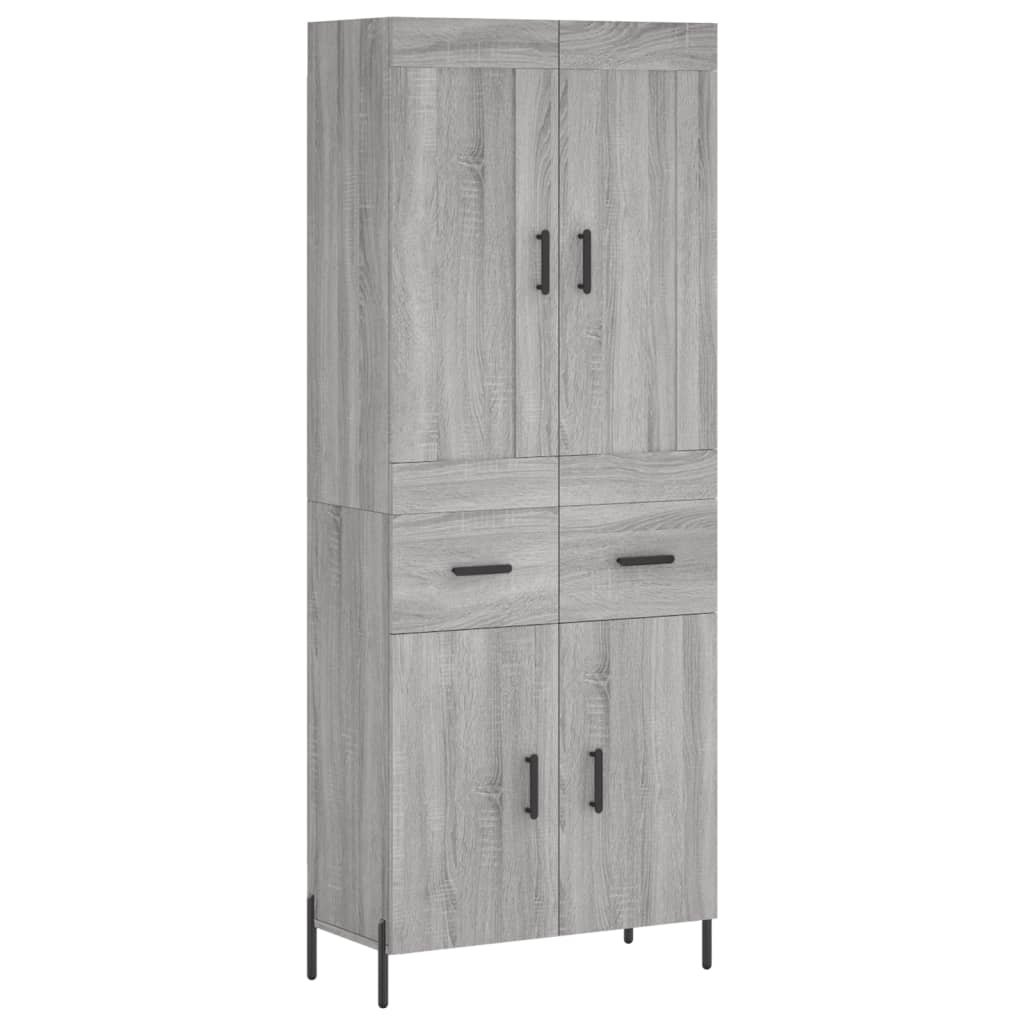 vidaXL Highboard Grey Sonoma 69,5x34x180 cm Engineered Wood