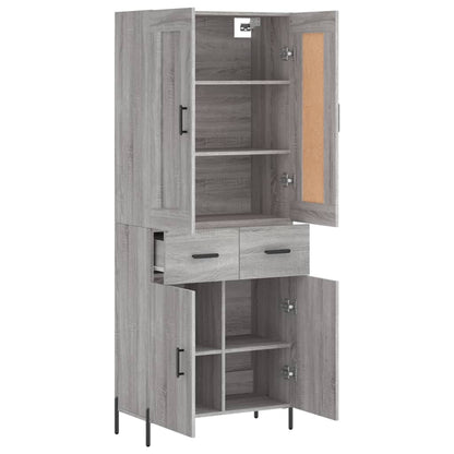 vidaXL Highboard Grey Sonoma 69,5x34x180 cm Engineered Wood