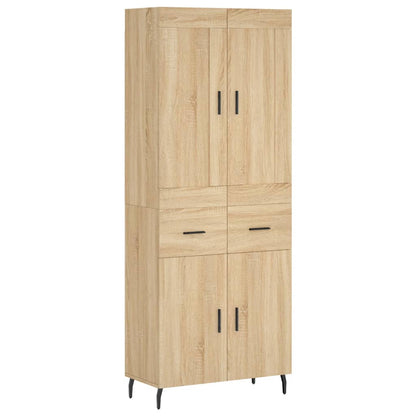 vidaXL Highboard Sonoma Oak 69.5x34x180 cm Engineered Wood