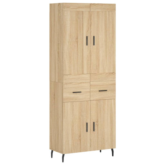 vidaXL Highboard Sonoma Oak 69.5x34x180 cm Engineered Wood