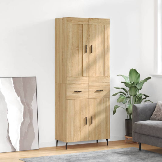 vidaXL Highboard Sonoma Oak 69,5x34x180 cm Engineered Wood
