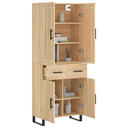 vidaXL Highboard Sonoma Oak 69.5x34x180 cm Engineered Wood