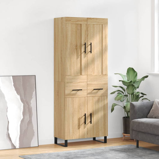 vidaXL Highboard Sonoma Oak 69.5x34x180 cm Engineered Wood