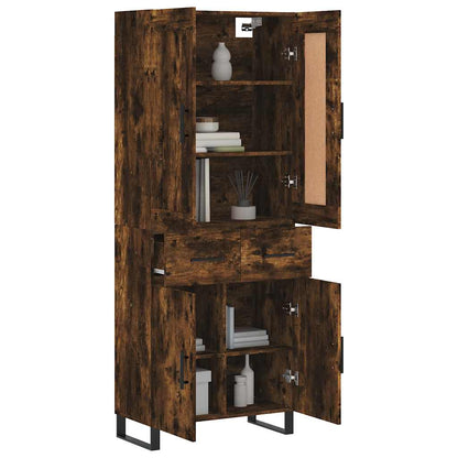 vidaXL Highboard Smoked Oak 69,5x34x180 cm Engineered Wood