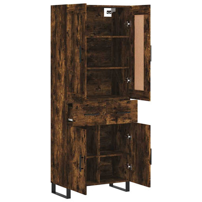 vidaXL Highboard Smoked Oak 69,5x34x180 cm Engineered Wood