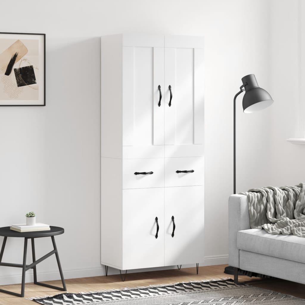 vidaXL Highboard White 69,5x34x180 cm Engineered Wood