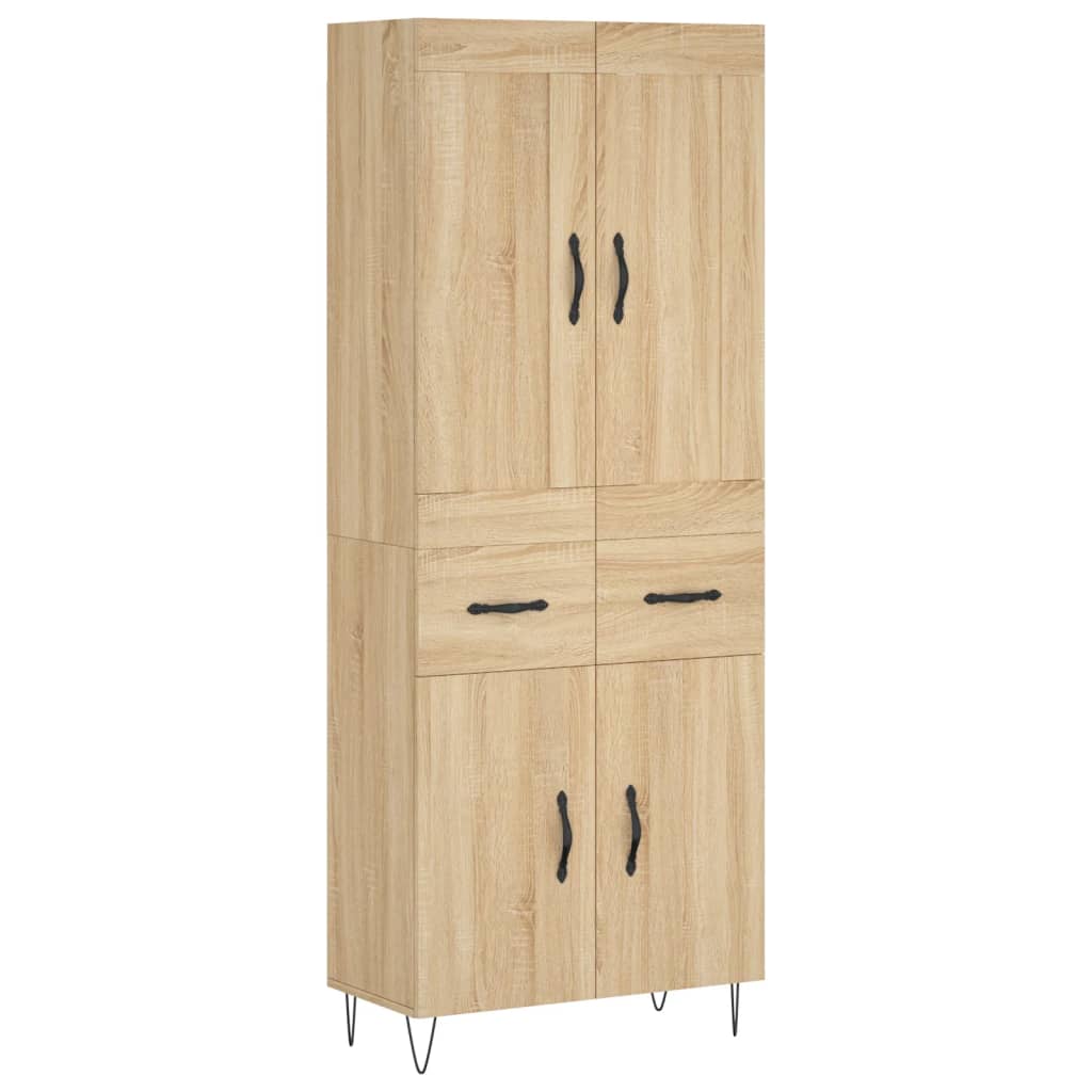 vidaXL Highboard Sonoma Oak 69.5x34x180 cm Engineered Wood