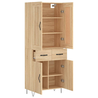 vidaXL Highboard Sonoma Oak 69,5x34x180 cm Engineered Wood