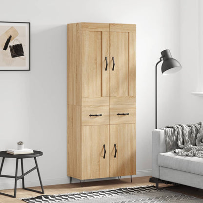 vidaXL Highboard Sonoma Oak 69,5x34x180 cm Engineered Wood