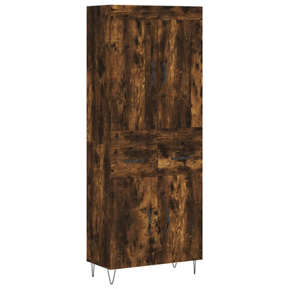 vidaXL Highboard Smoked Oak 69.5x34x180 cm Engineered Wood