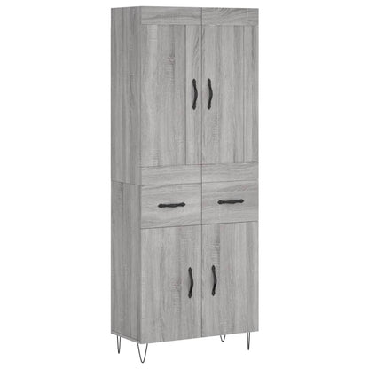 vidaXL Highboard Grey Sonoma 69,5x34x180 cm Engineered Wood
