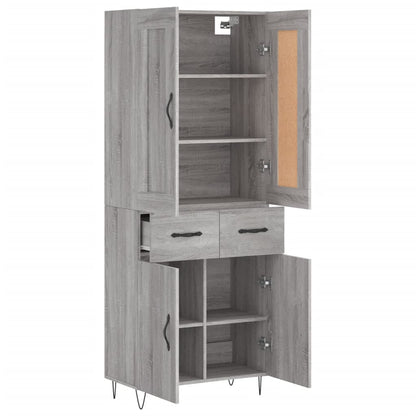 vidaXL Highboard Grey Sonoma 69,5x34x180 cm Engineered Wood