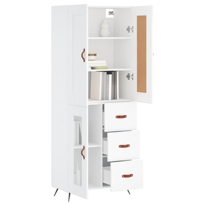vidaXL Highboard White 69,5x34x180 cm Engineered Wood