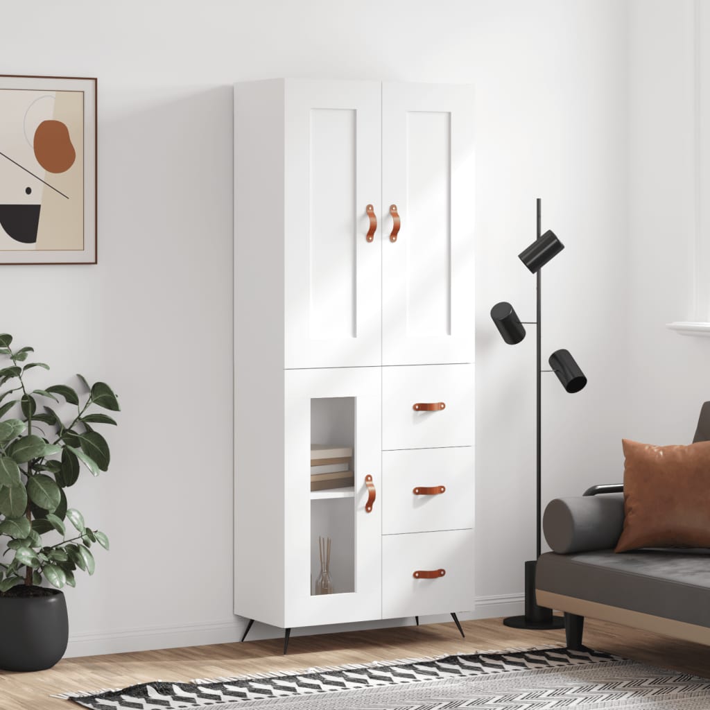 vidaXL Highboard White 69,5x34x180 cm Engineered Wood