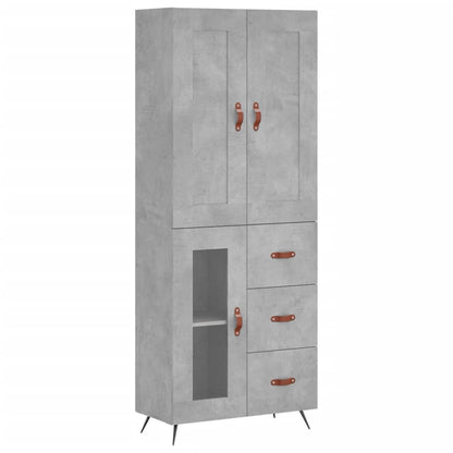 vidaXL Highboard Concrete Grey 69,5x34x180 cm Engineered Wood