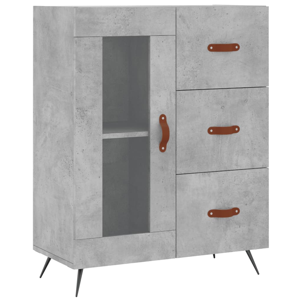 vidaXL Highboard Concrete Grey 69,5x34x180 cm Engineered Wood