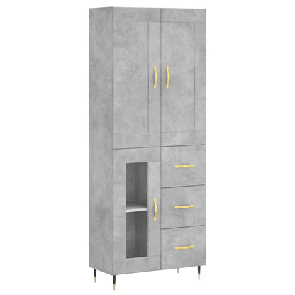 vidaXL Highboard Concrete Grey 69,5x34x180 cm Engineered Wood
