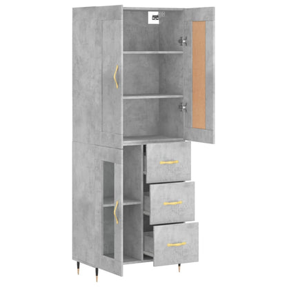 vidaXL Highboard Concrete Grey 69,5x34x180 cm Engineered Wood