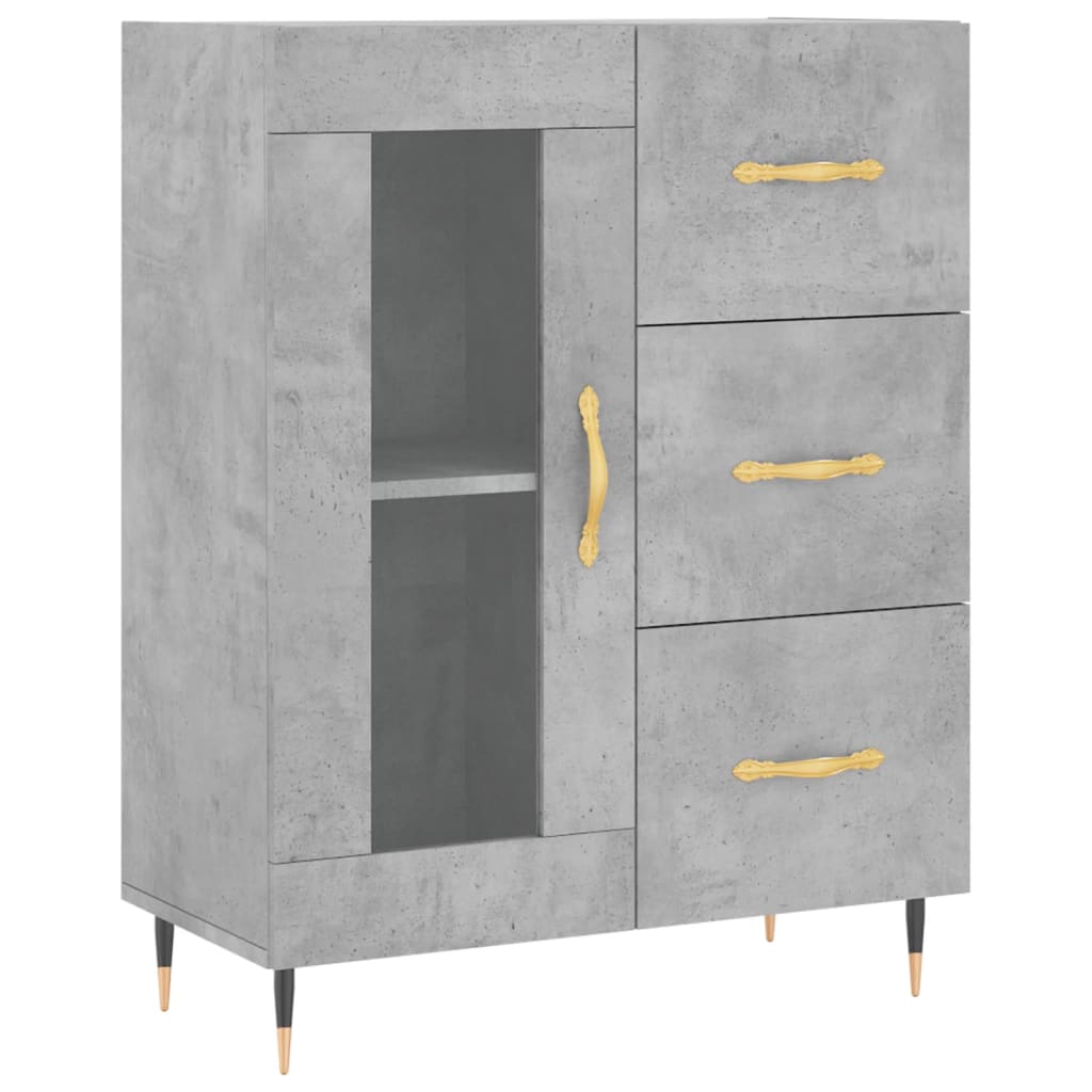 vidaXL Highboard Concrete Grey 69,5x34x180 cm Engineered Wood