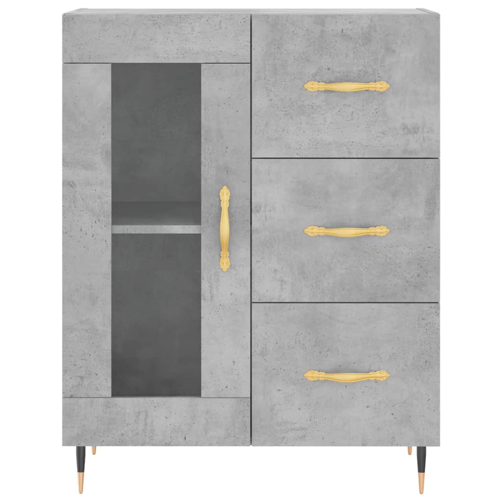 vidaXL Highboard Concrete Grey 69,5x34x180 cm Engineered Wood