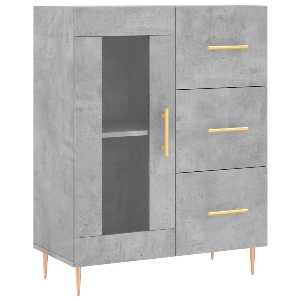 vidaXL Highboard Concrete Grey 69,5x34x180 cm Engineered Wood