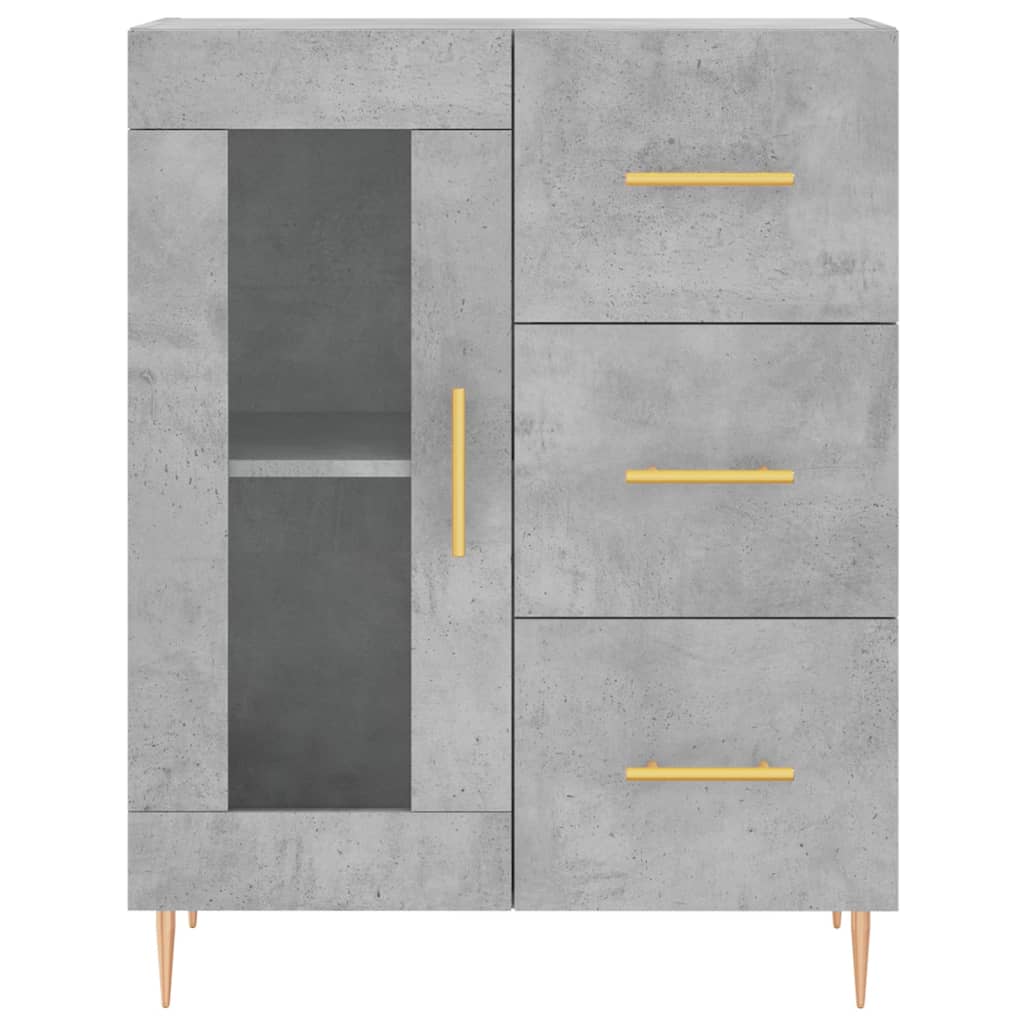 vidaXL Highboard Concrete Grey 69,5x34x180 cm Engineered Wood