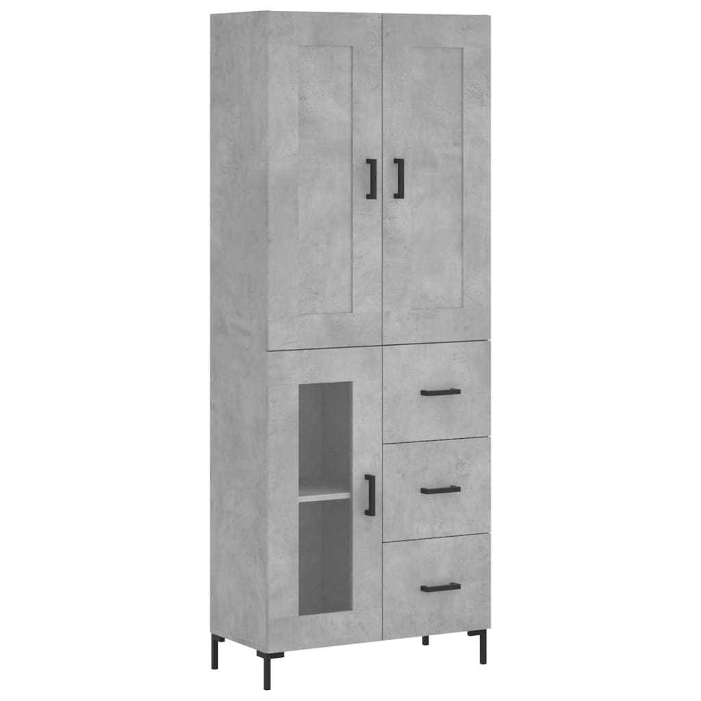 vidaXL Highboard Concrete Grey 69,5x34x180 cm Engineered Wood