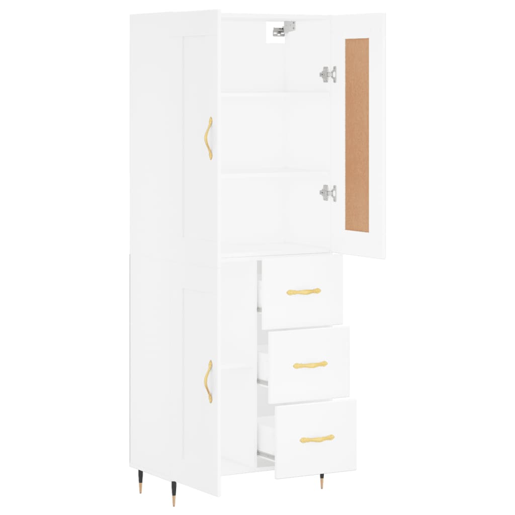vidaXL Highboard White 69,5x34x180 cm Engineered Wood