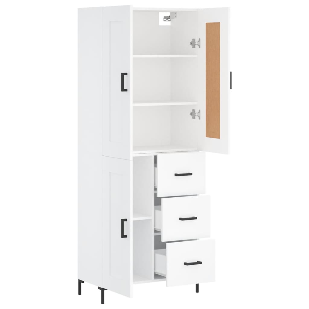 vidaXL Highboard White 69,5x34x180 cm Engineered Wood