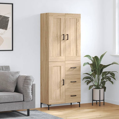 vidaXL Highboard Sonoma Oak 69,5x34x180 cm Engineered Wood