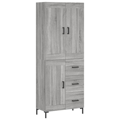 vidaXL Highboard Grey Sonoma 69,5x34x180 cm Engineered Wood