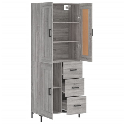 vidaXL Highboard Grey Sonoma 69,5x34x180 cm Engineered Wood