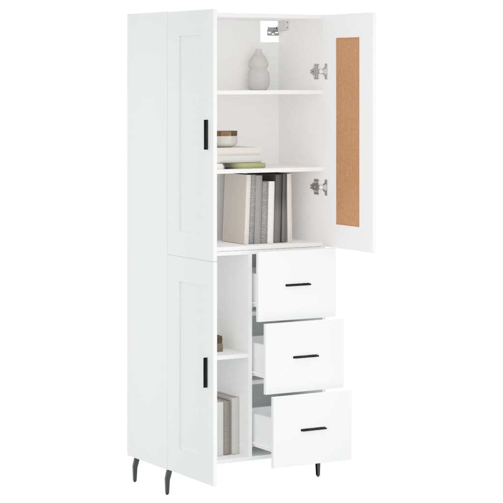 vidaXL Highboard White 69,5x34x180 cm Engineered Wood