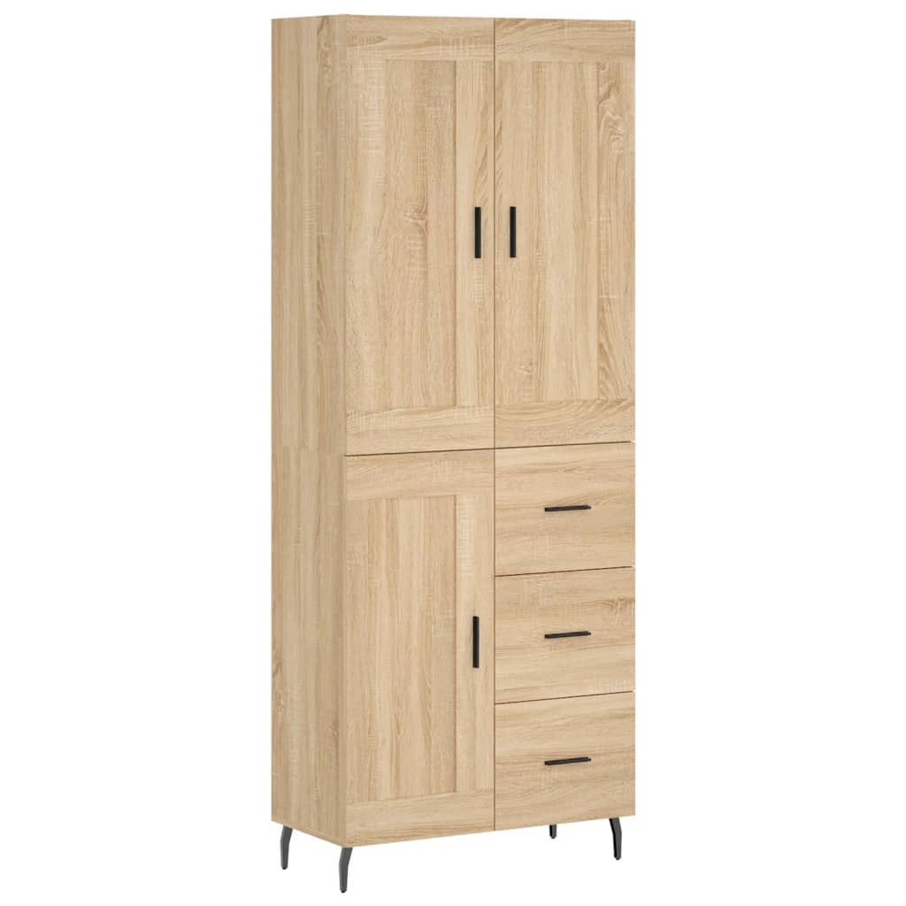 vidaXL Highboard Sonoma Oak 69,5x34x180 cm Engineered Wood