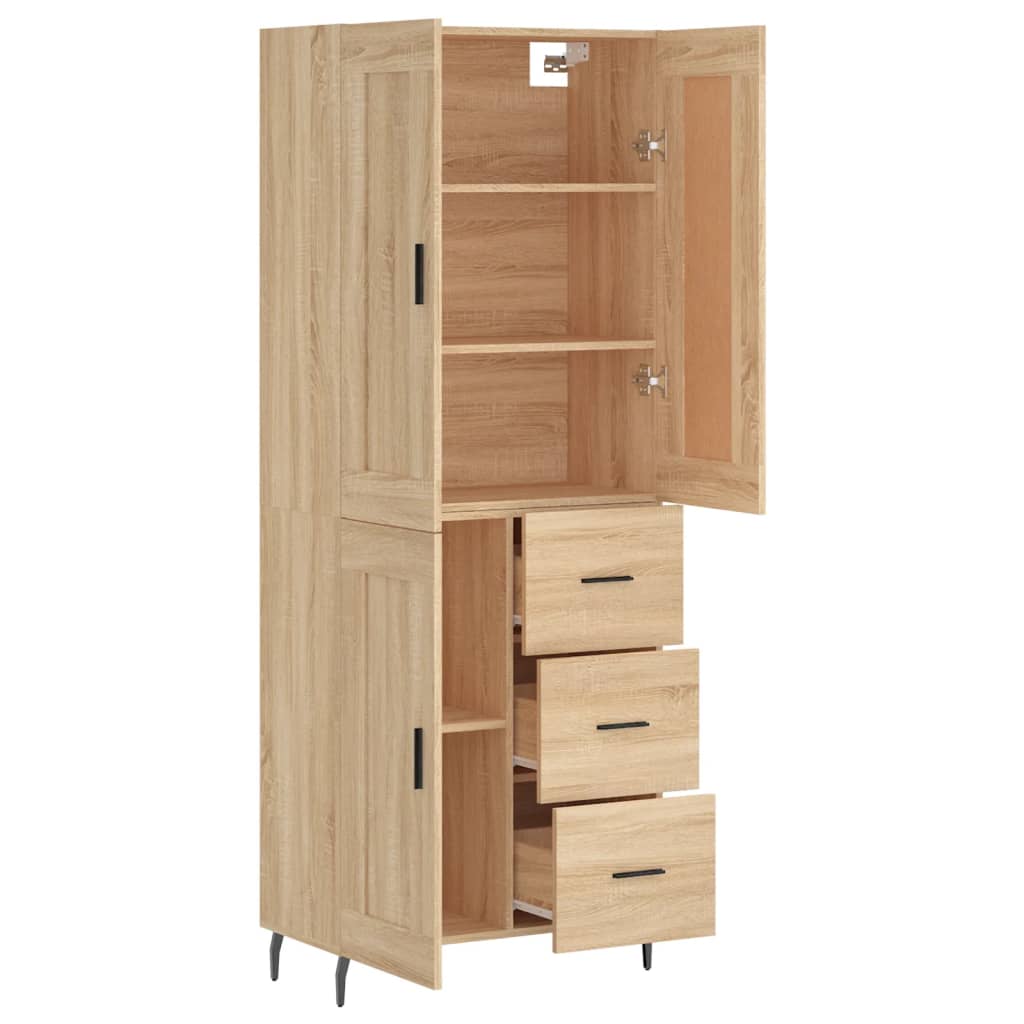 vidaXL Highboard Sonoma Oak 69,5x34x180 cm Engineered Wood