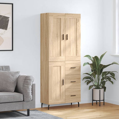 vidaXL Highboard Sonoma Oak 69.5x34x180 cm Engineered Wood