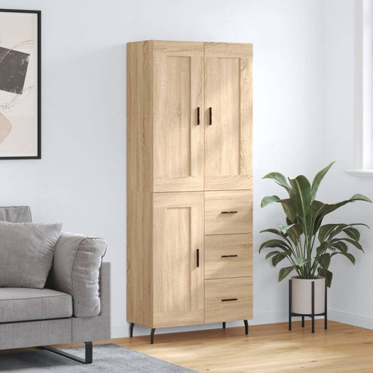 vidaXL Highboard Sonoma Oak 69,5x34x180 cm Engineered Wood